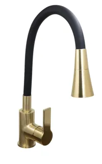 Смеситель для кухни Stella Polar Тулуза S3865-2 матовое золото черный